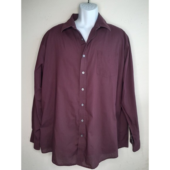 Croft & Barrow Mens Purple Button Up Shirt size XL Extra Large Long Sleeves - Picture 4 of 6